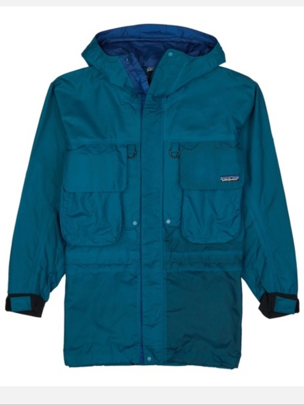 Patagonia SST Wading Fly Fishing Jacket Vintage Green Hooded SzL